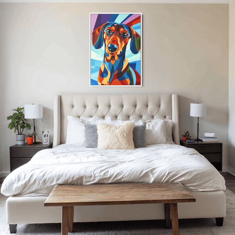 Cubism Style -  Dog Memorial Gift Portrait