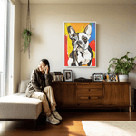 Picasso Style -  Dog Memorial Canvas Frame