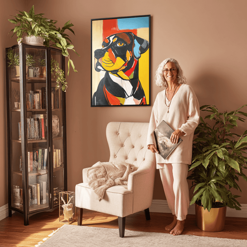 Picasso Style -  Dog Memorial Gift Portrait