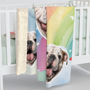 Rainbows & Hearts Custom Pet Photo Blanket