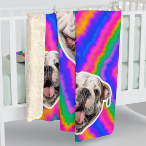 Tye Die Custom Pet Photo Blanket