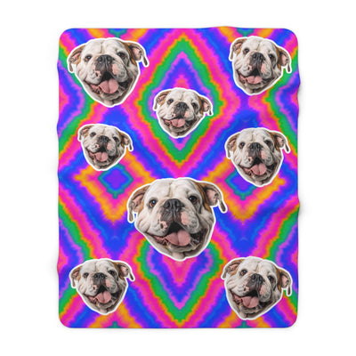 Tye Die Custom Pet Photo Blanket