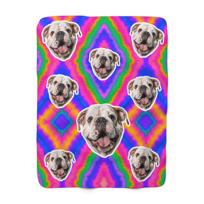 Tye Die Custom Pet Photo Blanket