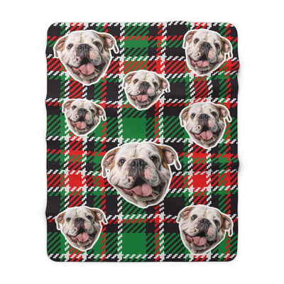 Retro Tartan Custom Pet Photo Blanket