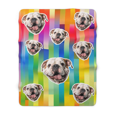 Spectrum Stripes Custom Pet Photo Blanket