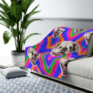 Tye Die Custom Pet Photo Blanket