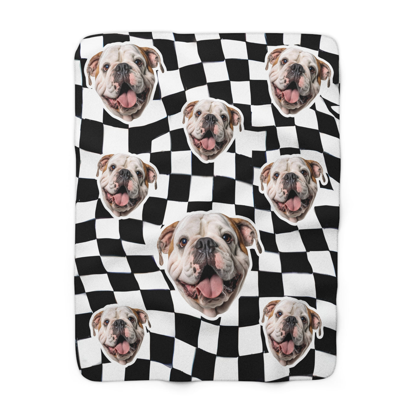 Checkered Flag Custom Pet Photo Blanket