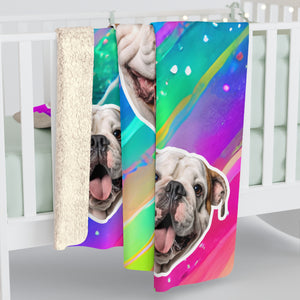 Neon Rainbow Custom Pet Photo Blanket