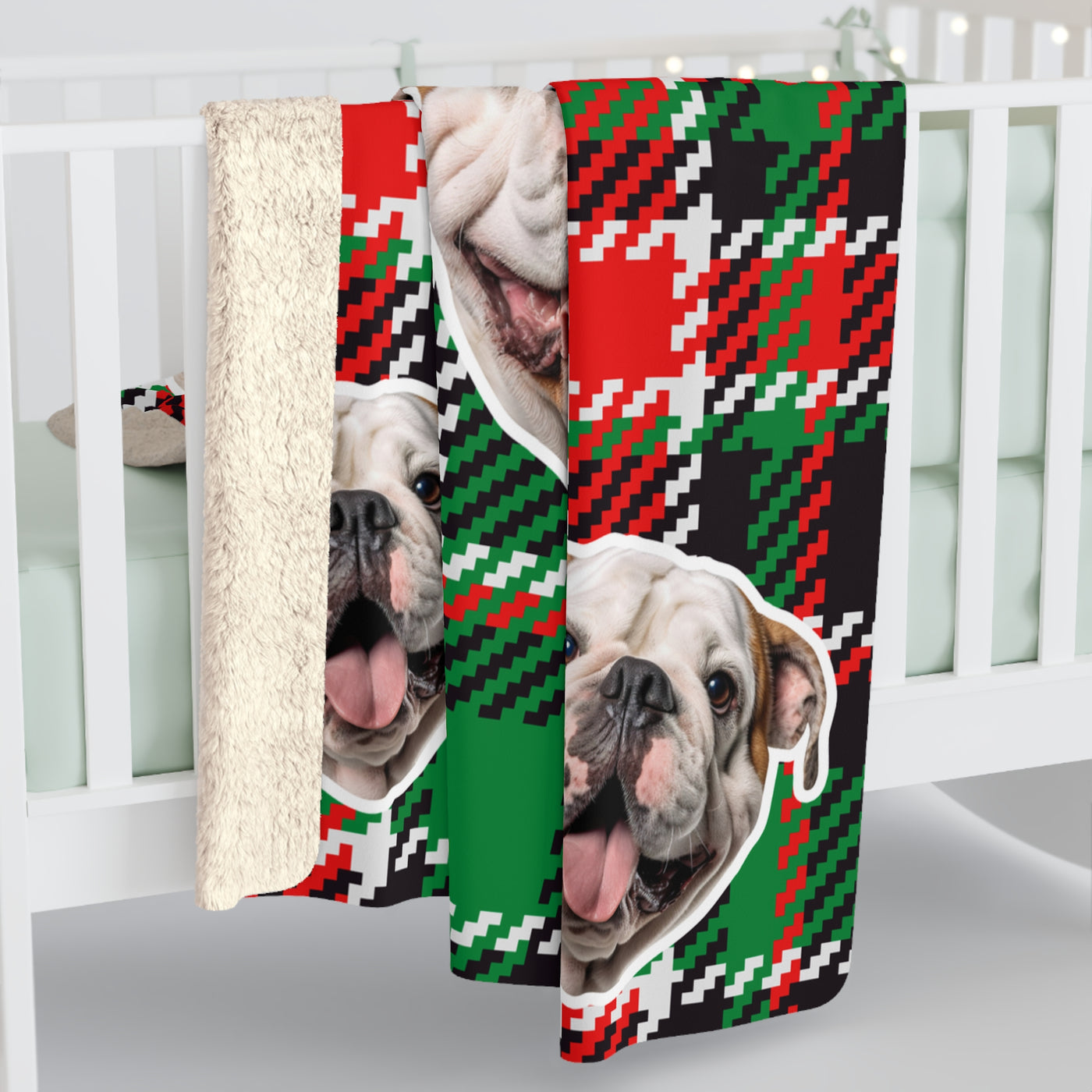 Retro Tartan Custom Pet Photo Blanket