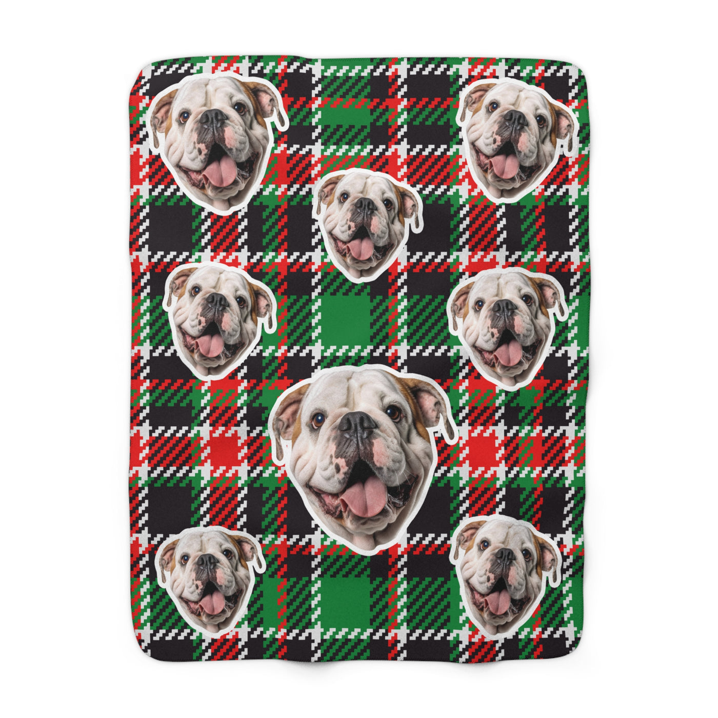 Retro Tartan Custom Pet Photo Blanket