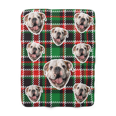 Retro Tartan Custom Pet Photo Blanket