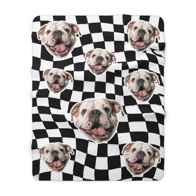 Checkered Flag Custom Pet Photo Blanket