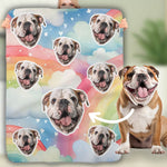 Rainbows & Hearts Custom Pet Photo Blanket