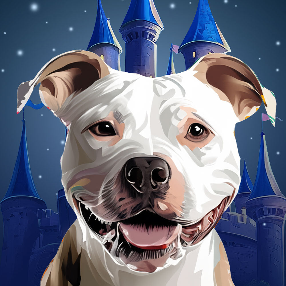 Fairytale Castle Cartoon Custom Pet Portrait