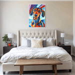 Cubism Style -  Dog Memorial Canvas Frame