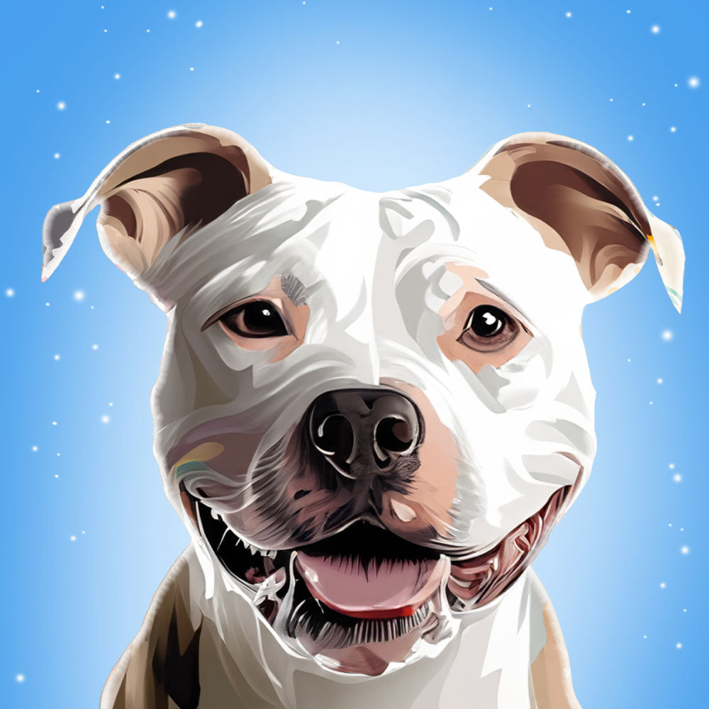 Magic Blue Cartoon Custom Pet Portrait