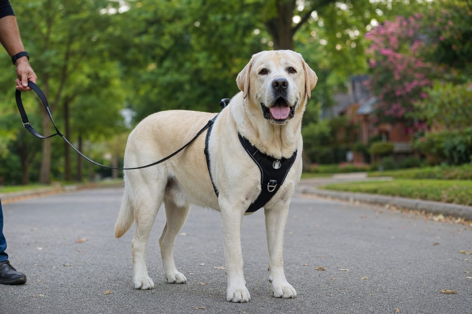 Large breed dog wearing the Steady+Style harness